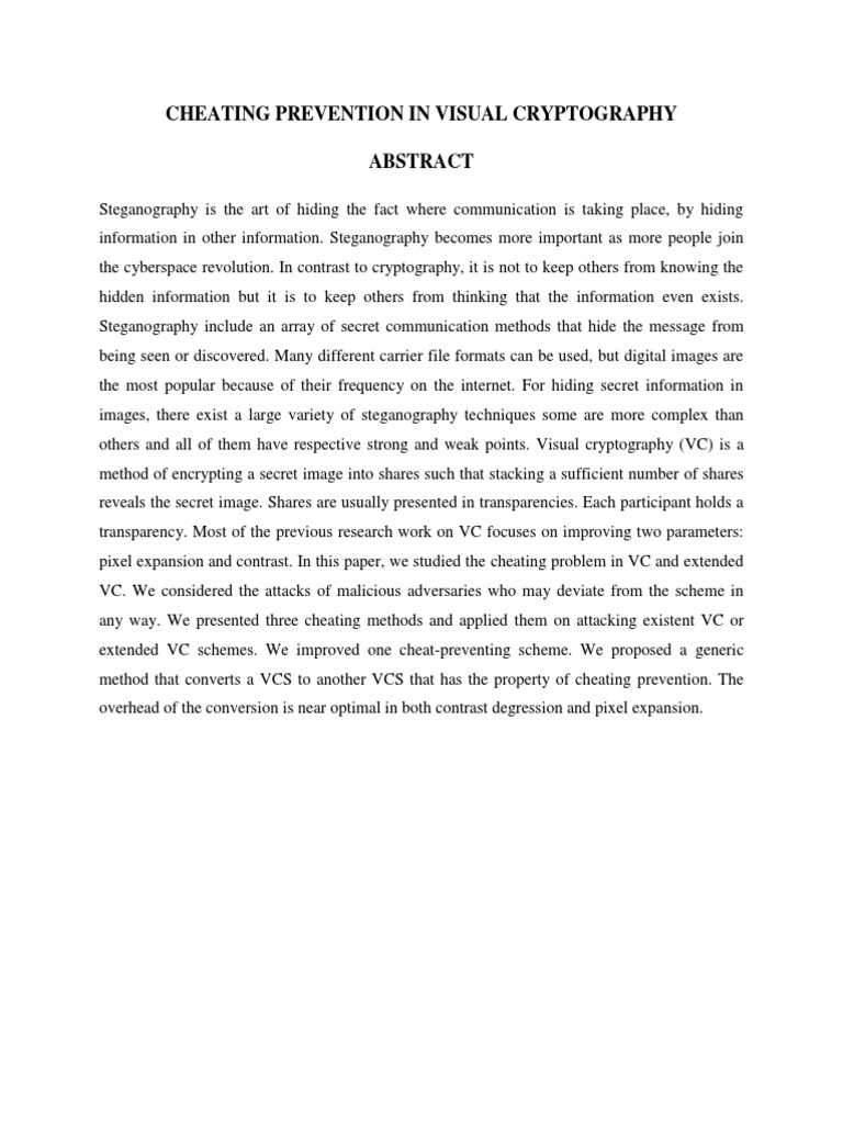 Cheating Prevention in Visual Cryptography | PDF | Php | Software Testing