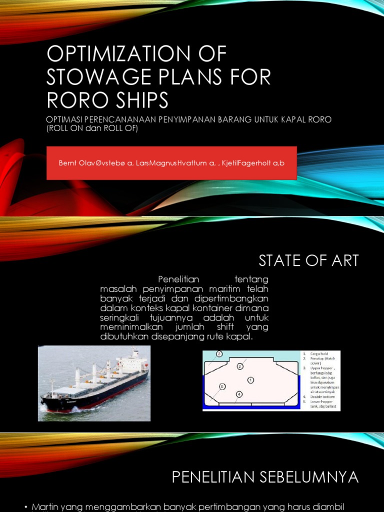Optimization of Stowage Plans For RoRo Ships | PDF