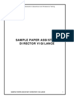 Sample Paper Assistant Director Vigilance: Building Standards in Educational and Professional Testing