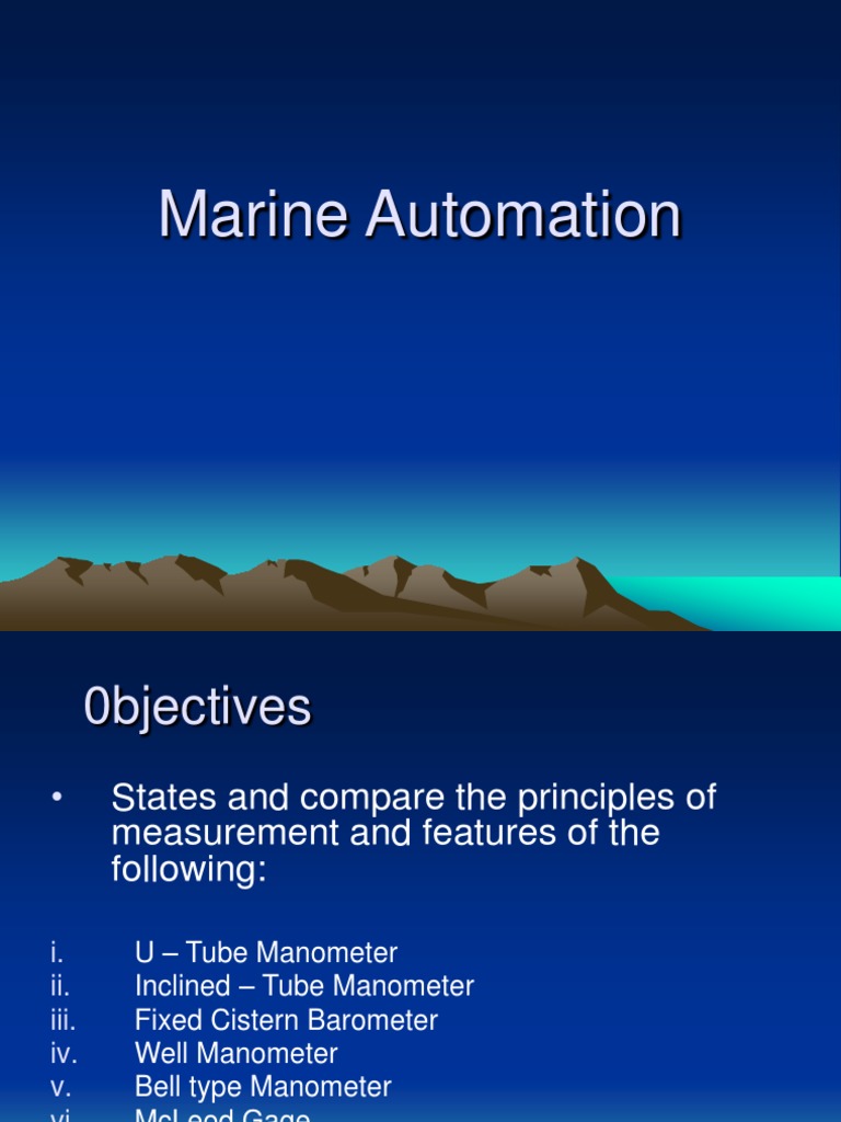 Understanding Marine Manometers and Gages | PDF | Pressure Measurement ...