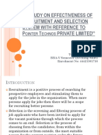 A Study On Effectiveness of Recruitment and Selection System With Reference To P T Private Limited"