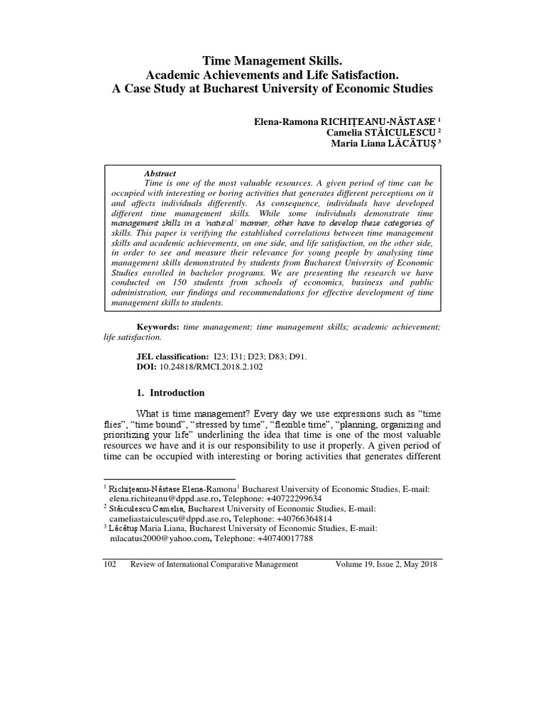 Time Management and Student Success | PDF | Time Management ...