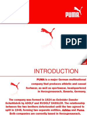 presentation on puma company | Clothing 