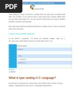 Type Casting in c Language PDF