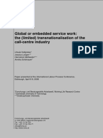 Global or Embedded Service Work: The (Limited) Transnationalisation of The Call-Centre Industry