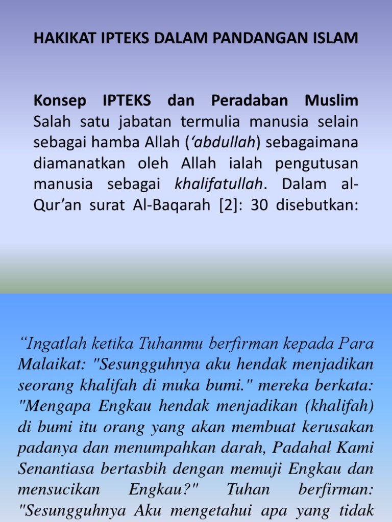 03 Hakikat Ipteks Dalam Pandangan Islam Pdf