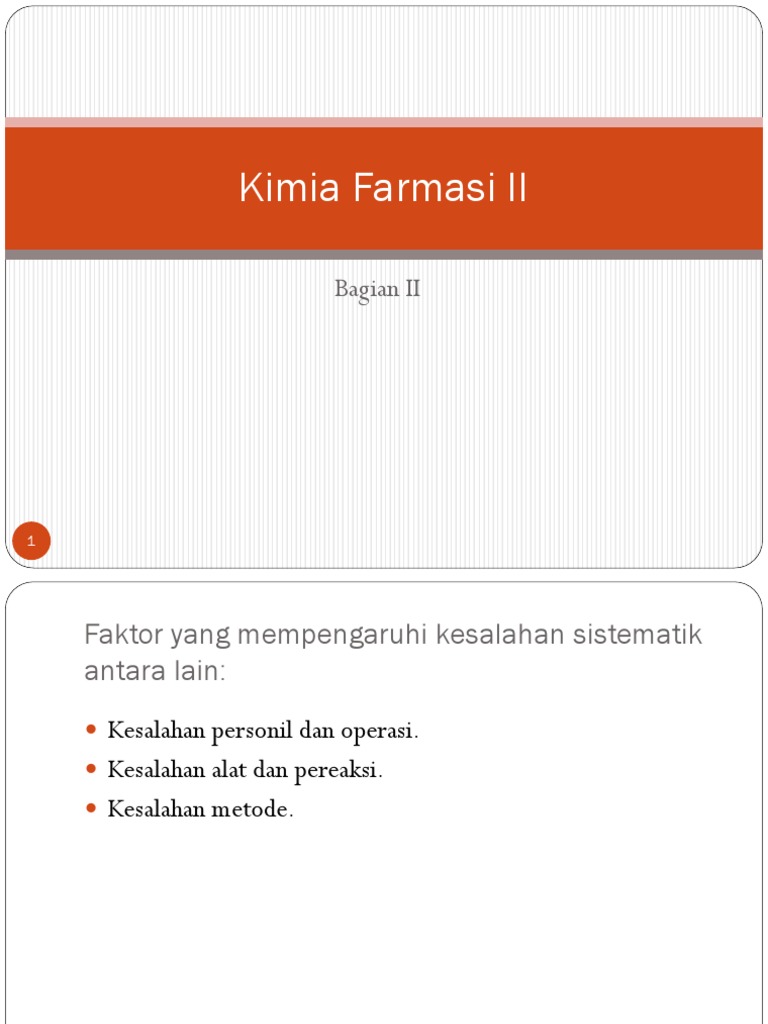 Kesalahan Sistematik dalam Kimia Farmasi | PDF | Metode & Bahan Ajar