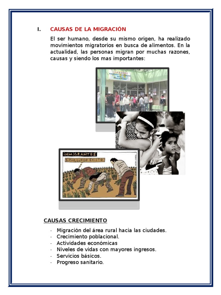Causas y Consecuencias de la Migración | PDF | Migración humana ...