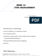 Mbmi 12 Marketing Management: Course Instructor: DR - Sundara Bala Murugan.P