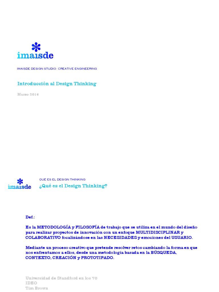 2016 02 Taller Design Thinking PDF | PDF | Innovación | Creatividad