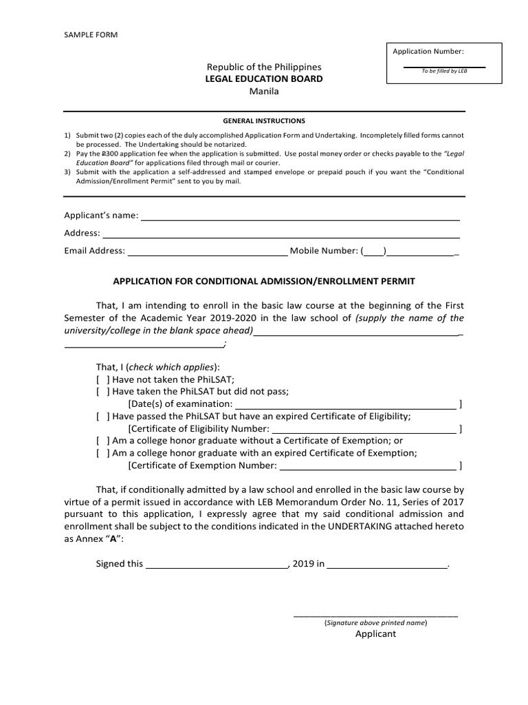 Conditional Admission Forms 2019 PDF | PDF | Legal Education | Law 