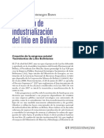 Industrializacion Del Litio en Bolivia