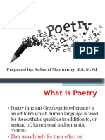 Poetry: Prepared By: Sulastri Manurung, S.S, M.PD