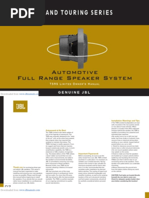 JBL T595 Owner's Manual