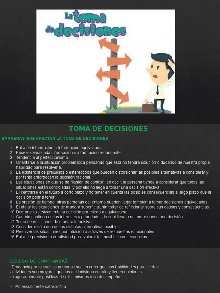 Barreras y Métodos en Decisiones | PDF | Toma de decisiones | Ciencia ...