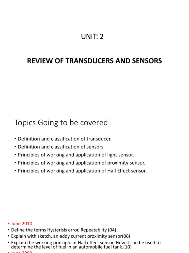 Understanding Transducers and Sensors A Comprehensive Review of Key