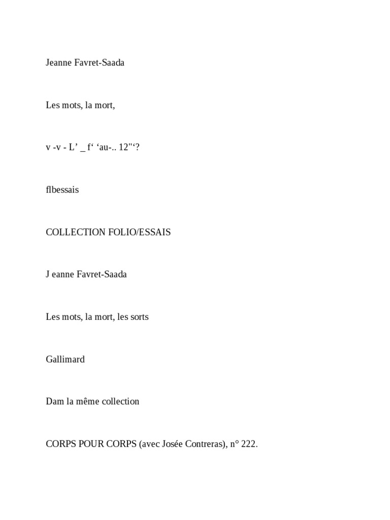 Jeanne Favret Saada Les Mots La Mort Les Sorts Jeanne Favret- - Les mots, la mort, les sorts (1.pdf | Dogme | Sorcellerie