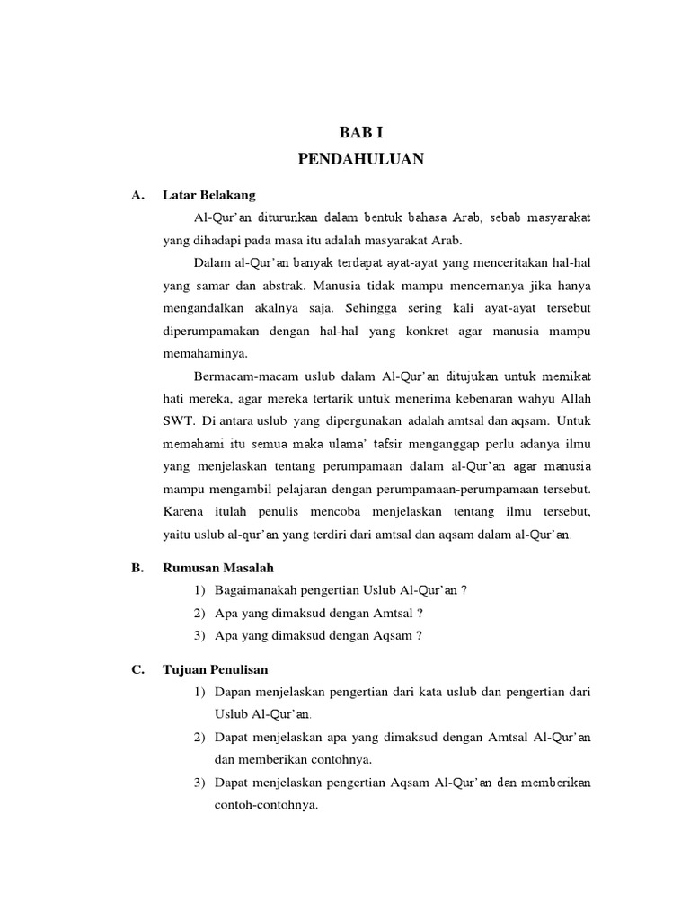 Makalah Uslub Al Qur An