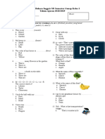 Soal UTS Bahasa Inggris SD Semester Genap Kelas 2 Tahun Ajaran 2018/2019