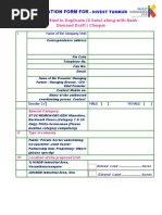 Application Form For: To Be Submitted in Duplicate (2 Sets) Along With Bank Demand Draft / Cheque