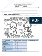 Examen 5 To Grado 2 Do Trimestre MEEP