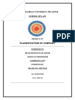 Classification of Companies Project for Guru Ghasidas University