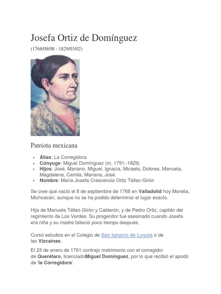 Josefa Ortiz de Domínguez | PDF