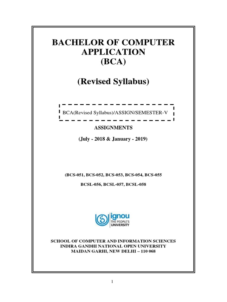 Bachelor of Computer Application (BCA) (Revised Syllabus) | PDF ...