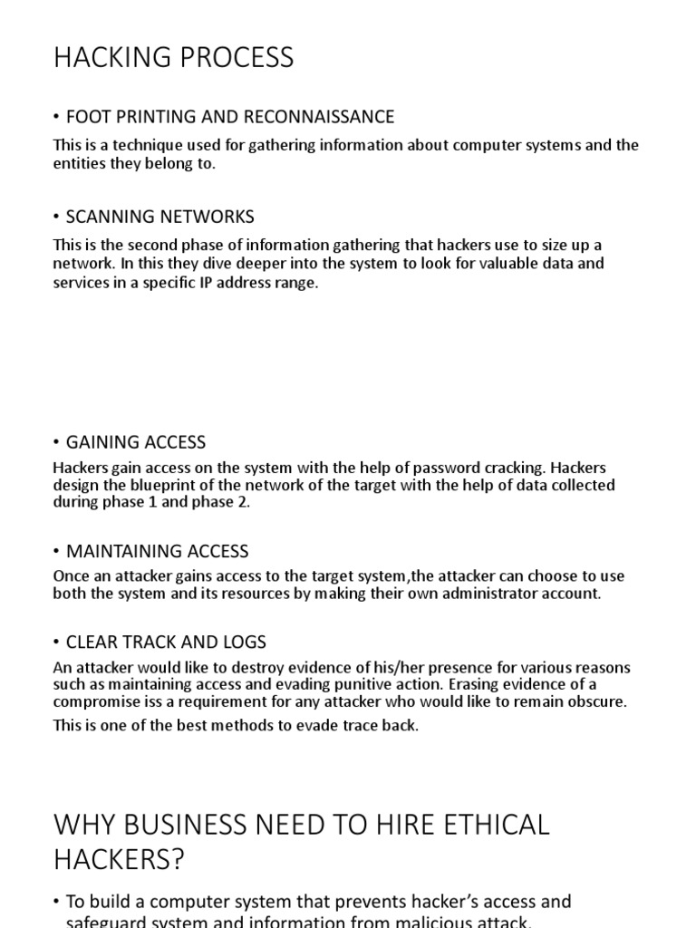 Hacking Process Foot Printing And Reconnaissance Pdf