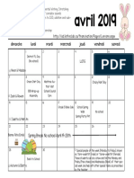 April 2019 Calendar