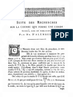 D'alembert, J. - Suite Des Recherches Sur La Courbe Que Forme Une Corde Tendue Mine en Vibration