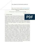 Calidad de La Educación y Etapas de La Transformación Educativa en Venezuela