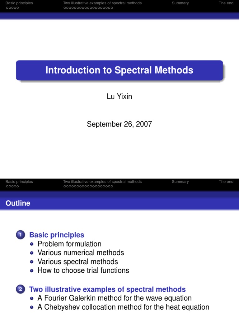 Spectral Methods PDF | PDF | Partial Differential Equation | Fourier Series