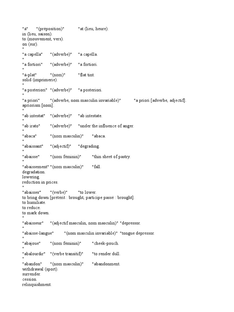 Dictionnaire Francais Anglais Odt Grammaire Syntaxe