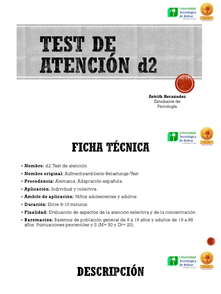 Test D2 de Atención y Concentración | PDF