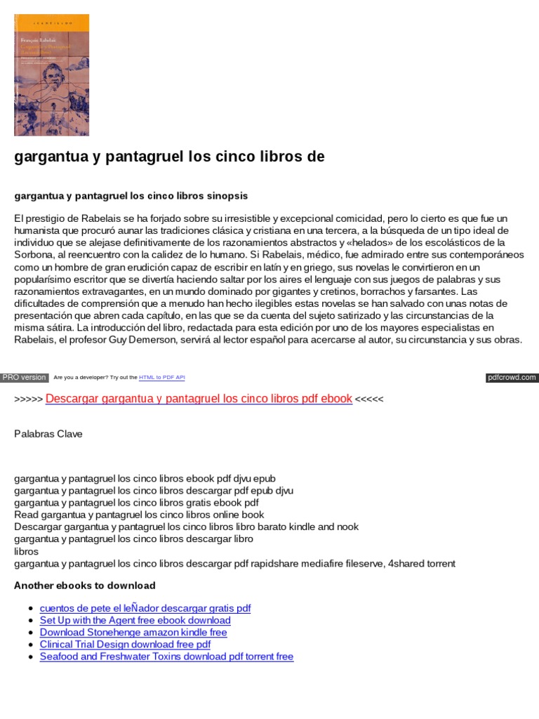 Kupdf Com Gargantua Y Pantagruel Los Cinco Libros Descargar Gratis Pdfpdf Pdf Gargantua Y Pantagruel Libros