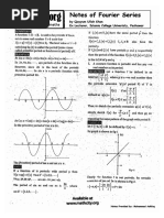 Notes Fourier Series PDF