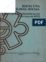 José Luis Lorenzo Coord. Hacia Una Arqueología Social. Reunión en Teotihuacan Octubre de 1975 PDF