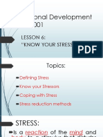 Personal Development SS - 001: Lesson 6: "Know Your Stressors"