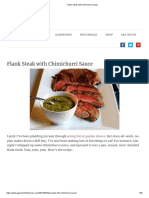 Recipe - Flank Steak With Chimichurri Sauce