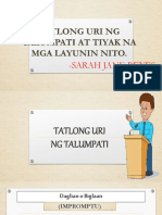 Tatlong Uri NG Talumpati