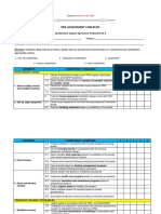 Pre Assessment Checklist