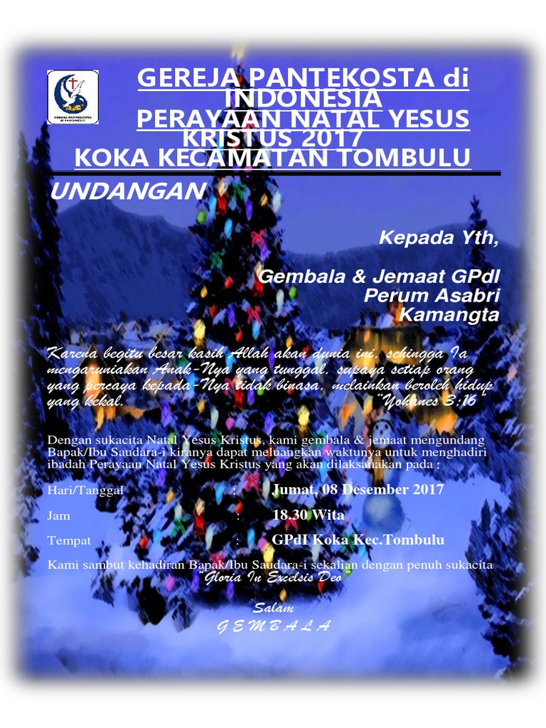 Contoh Undangan Natal