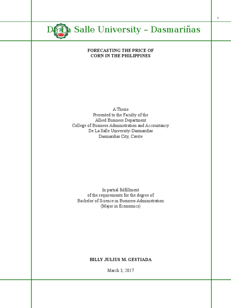 Forecasting Corn Prices in the Philippines | PDF | Autoregressive ...
