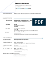 Maaz-ur-Rehman: Academic Profile