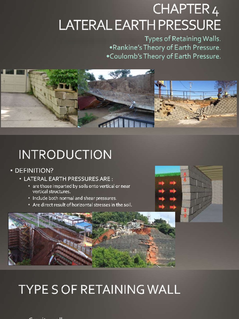 Lateral Earth Pressure on Retaining Walls | PDF | Deep Foundation ...