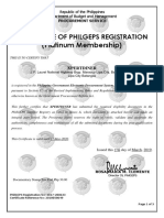 (Platinum Membership) : Certificate of Philgeps Registration