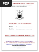 M.Tech (CSE) I Year / II Semester (R17) : DR .K.V. Subba Reddy Institute of Technology