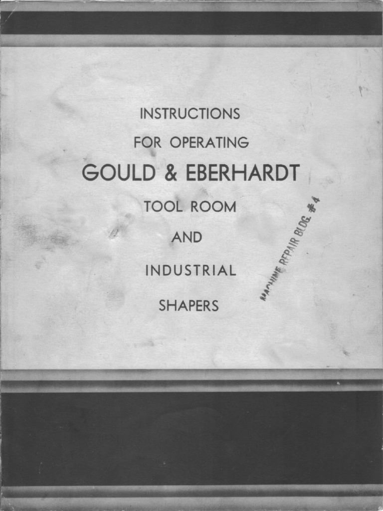 G E Shaper Operating Instructions Pdf