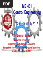 ME 461 Control Engineering: Semester: July 2017